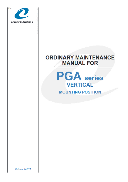 Инструкция по техническому обслуживанию редукторов Comer Industries серии PGA VM (вертикальной установки)
