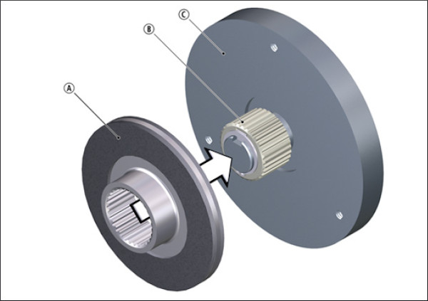 Установка ротора (без фрикционной пластины / без тормозного фланца)